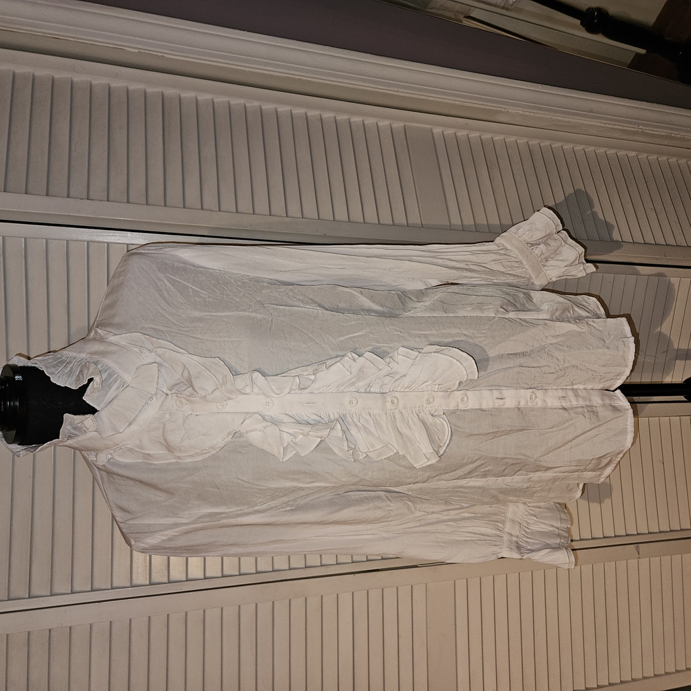 Elegant White Ruffle Blouse